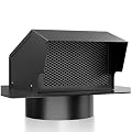 Athradies 8 Inch Roof Vent Cap, Removable Roof Exhaust Vent with Damper for Ventilation System, Durable Stainless Steel Vent Cover for Houses Kitchen Bathroom, Rainproof and Snowproof, Black