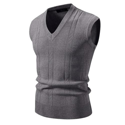 Men's Knitted Sweater Vest V-Neck Sleeveless Pullover Waistcoat Street Casual Outwear Tops4