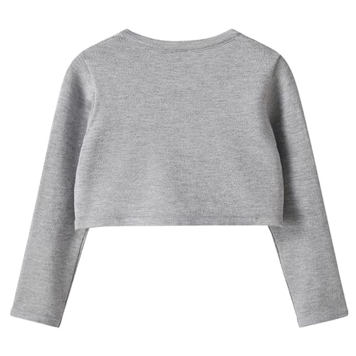 Girls Knitted Cardigan 100% Cotton Bolero Shrug Kids Long Sleeve Solid Colour Dress Cover Up2