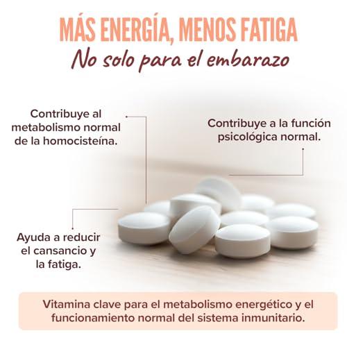 HSN Metilfolato 800mcg Folato | Vitamina B9 Ácido Fólico de Alta Absorción L-Metilfolato Cálcico | 120 Tabletas Veganas | Embarazo, Formación Sanguínea y Energía | Sin Gluten, Lactosa ni OGM