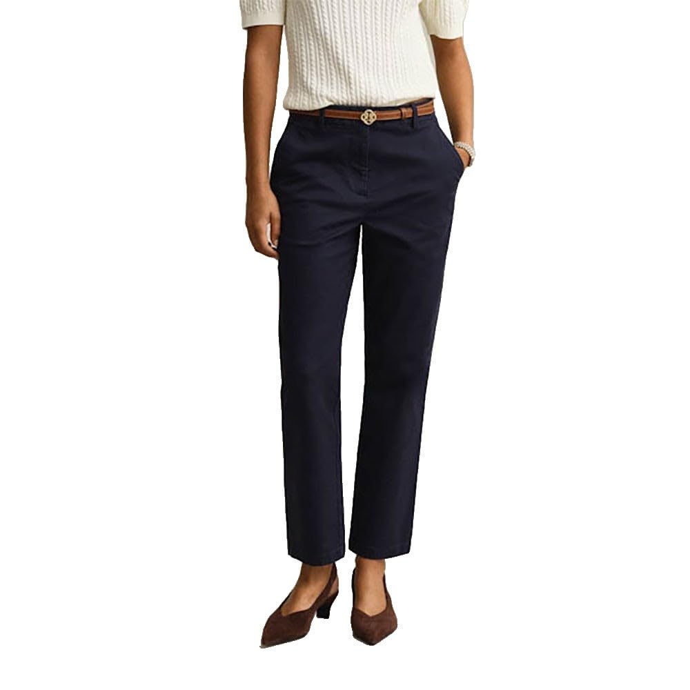 Gant Pantalon Chino Slim pour Femme, Bleu soirée, 38 W