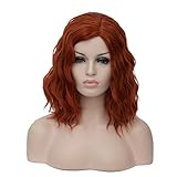 Ufindcos 14 Inches Ginger Wig for Women Girls Short Bob Curly Wavy Wig Side Part Heat Resistant...