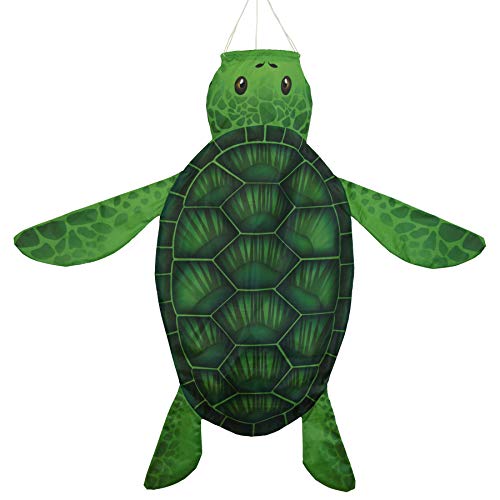 In the Breeze 5169 — 3D Sea Turtle Windsock — Hanging Outdoor Beach Decoration for Yards, Gardens