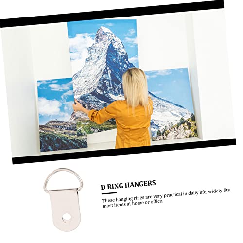 Image of 100pcs Semi-Circle Picture Frame Hangers Photo Hanging for Wall Art Easy to Install Frame Hardware for Gallery and Office Decor