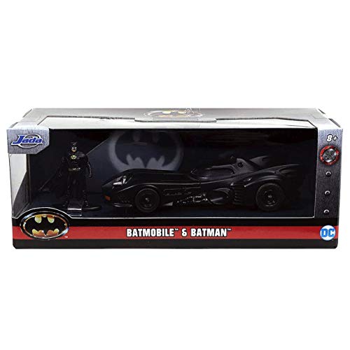 Image of Jada Toys DC Comics 1:32 1989 Batmobile Die-cast Car with Batman Figure, Toys for Kids and Adults (JadaToys31704) , Black