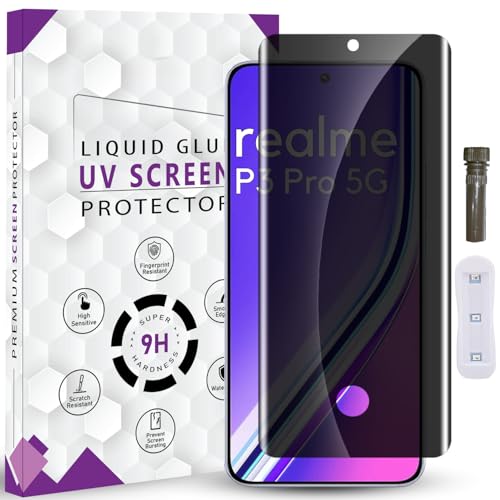 Image of Advenced HD+ Privacy Tempered Glass Screen Protector for Realme P3 Pro (6.83 Inch, Pack of 1) Edge to Edge Coverage Anti-Spy /Anti-Peeping 9H Hardness Screen Guard with Installation Kit