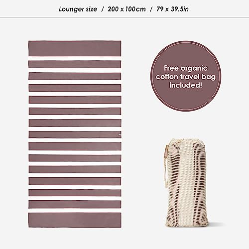 Summersand Microfiber Beach Towel Extra Large (79 X 39.5 In) - Quick Dry, Sand Free - Compact And Lightweight For Travel - Recycled Materials - Travel Bag Incl - Oversized Pool Towel – Dusty Rose #TOP4