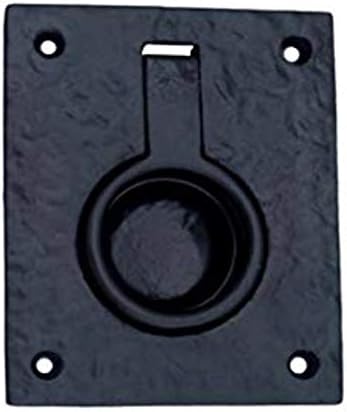 Adonai Hardware "Ajalon Black Antique Iron Flush Ring Pull (Supplied as 2 Pieces per Pack)