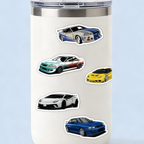 60pcs JDM Racing Cars Stickers,Waterproof Racing Sport Car Stickers for Car, Laptop, Water Bottle, Skateboard, Computer, Guitar,Scrapbook, Vehicle Decals DIY Decor — view 4