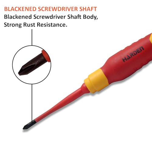 Image of Harden PH1x180mm Insulated Magnetic Phillips Screwdriver VDE 1000V - 801005