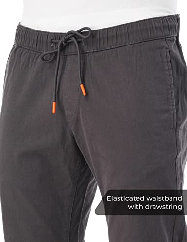 Image of FYLTR Men's Taper Fit Stretch Cotton Joggers with Elasticated Waistband & Drawstrings