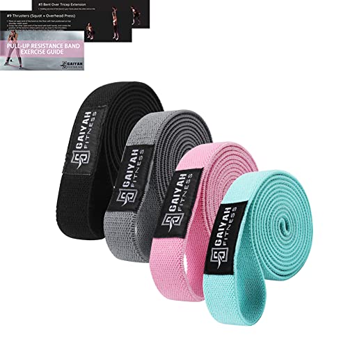 GAIYAH FITNESS Long Resistance Bands for Women - Long Workout Bands Long Full Body Resistance Bands Set Body Bands for Working Out Long Loop Resistance Bands Set for Full Body Workout Set of 4