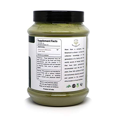 Bixa Botanical Andrographis Powder 454 Grm (16Oz) | Andrographis Paniculata | Bitter Herb Kalmegh | Herbal Supplement Natural Liver Tonic | Ayurvedic Herb For Digest Toxins #TOP4