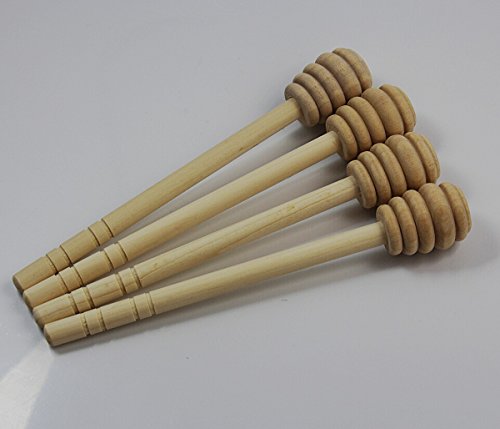 Chengyida 100- Pack 6" Wooden Honey Dippers, Portable Mini Jam Honey Dipper Stirring Rod Wooden Muddler Honey Stick #TOP2