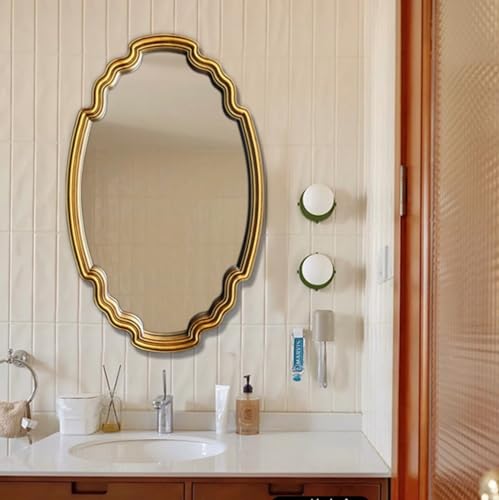 Miroir mural rustique double sens de pose or antique - 5