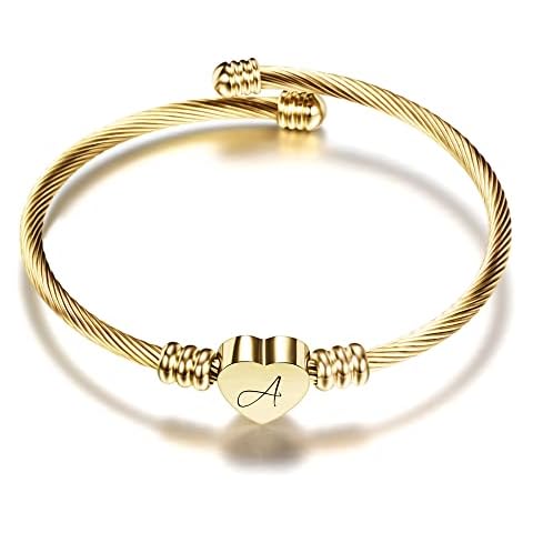 MYNENEY Stainless Steel Initial Bracelet Cover