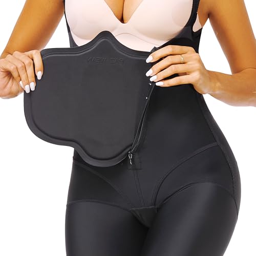 PAZ WEAN Ab Board Post Surgery Liposuction Post Op Tummy Tuck & Lipo Foam Compression Faja Board for Flattening Stomach after Surgery Supplies BBL 360 Hard Lipo Recovery Abdominal Pads Board Black
