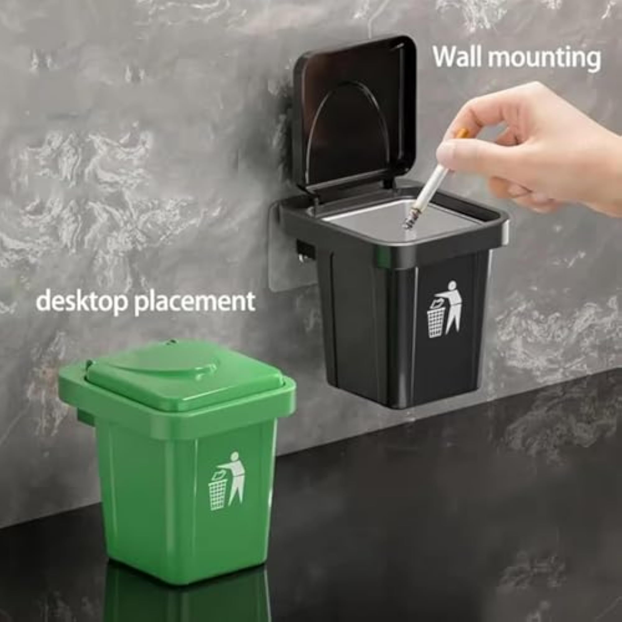 Wall-Mounted Trash Can and Ashtray, Practical Home Accessory