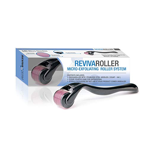 RevivaRoller Micro-Exfoliating Roller Body System: 540 stainless steel 0.30mm needles on application roller