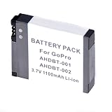 PROtastic Batterie 1100 mAh pour GoPro (Hero1 / Hero2) (AHDBT 001, ABPAK 001, AHDBT 002, 3661038)