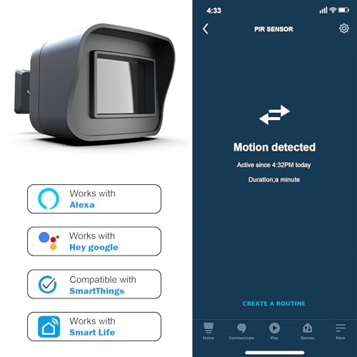 HTZSAFE-Smart-Motion-Sensor-WiFi-Motion-Detector-Smart-Outdoor-Home-Security-Weather-Resistant-Remote-APP-Notifications-Compatible-With-Alexa-Google-HomeIFTTT-No-Hub-RequiredNo-Monthly-Fee
