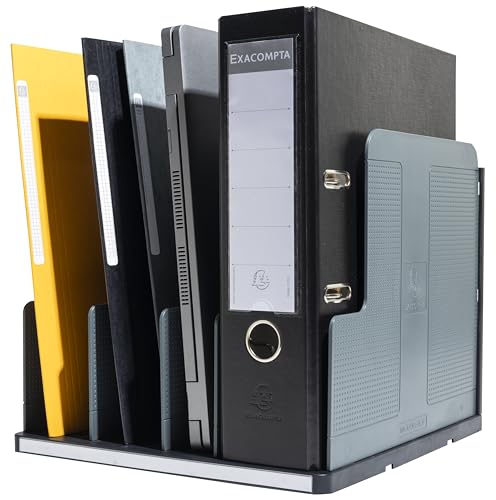 Exacompta 390740D Organizer Modulotop mit 5 Trennwänden aus Kunstsoff für DIN A4 Dokumente lichtgrau. Für Ordner Ringbücher Postmappen und Hefter Sorter Vertikal