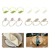 Anillos Servilletas,Qiundar 12 Pcs Servilleteros Individuales Aro de Servilletas Napkin Rings Servilleteros Metal,para Cena de Bodas Fiestas de Navidad(4 Colores)
