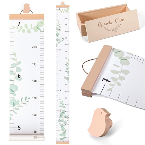 DoubleFill Height Growth Chart Wall for Kids with Wooden Keepsake