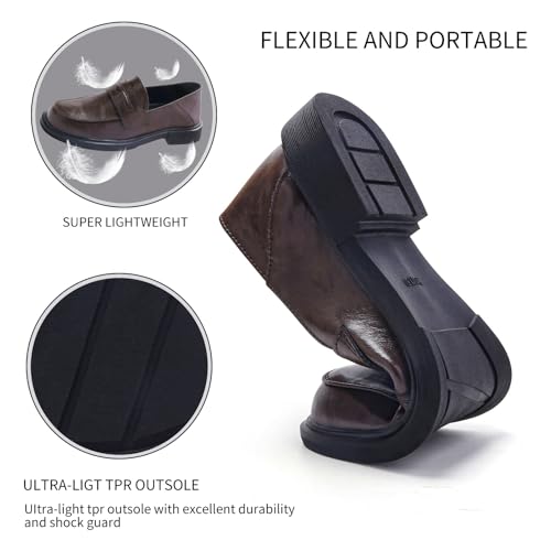 Image of Women's Slip On Loafer Leather Casual Work Office Dressy Shoes