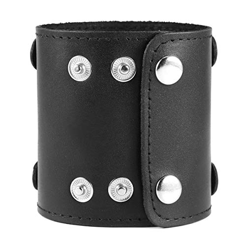 HZMAN Men's Metal Rivet Skull Leather Bracelet Punk Rock Bike Style Wristband Adjustable4