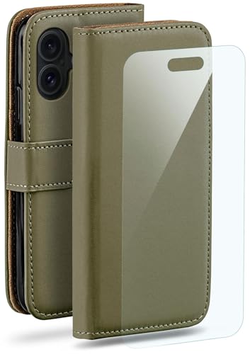 Étui iPhone 16 avec porte-carte et support vidéo moex vert olive