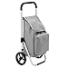 SONGMICS Carrito de Compra Plegable con Ruedas, Carro de la Compra Ligero con Compartimiento de Refrigeración, Gran Capacidad de 40 L, Gris KST04GY