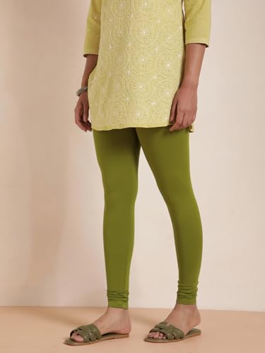 Image of TWIN BIRDS Tailored Cut and Classic Fit Super Stretchable Elastane Fabric Churidar Leggings for Women