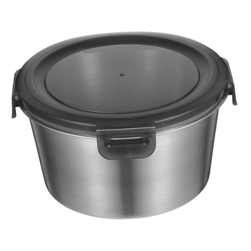 iplusmile Crujiente Contenedores De Almuerzo para El Hogar Contenedores De Almacenamiento De Nevera Soporte para Helado Cajas De Verduras Contenedor De Helado Acero Inoxidable Plata