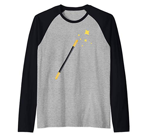 Magic Wand Illustration Image - Magician Camiseta Manga Raglan