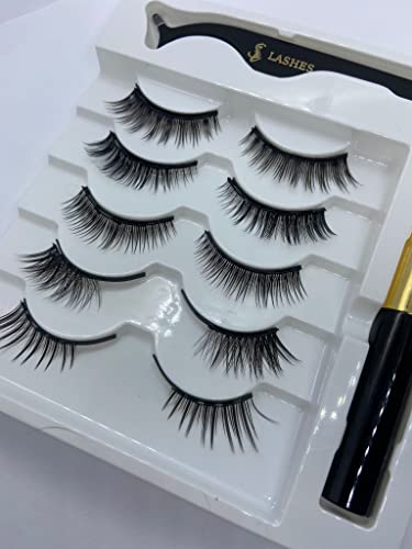 SiLashes Magnetic Eyelashes Russian Volume Extension Look 5Pairs 3D Natural False Lashes Magnetic Eyeliner and Lashes Kit ! - Image 2