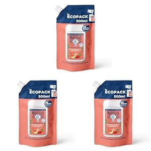Gel Douche Le Petit Marseillais | Recharge Extra Douce à la Pêche Blanche Bio & Nectarine Bio (Lot de 3)