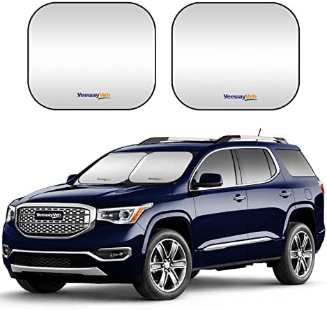 YeewayVeh Windshield Sun Shade, 2-Piece Foldable Car Sun Shade Windshield for Most SUV Truck, Durable 240T Polyester Fabric Car Shade Front Windshield for Sun Heat Protection, Medium (28 x 31 inch)