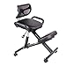 Vogvigo Chaise Ergonomique Professionnelle, Tabouret Orthopédique Posture Cadre PU Cuir Siège Hauteur Réglable Tabouret Genoux Favoriser Bonne Posture pour la Maison et du Bureau 330 LBS- Noir