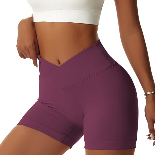 Damskie spodenki gimnastyczne V Cross Stretch Push Up Yoga szorty Booty Scrunch Fitness short high waist seamless sport legginsy