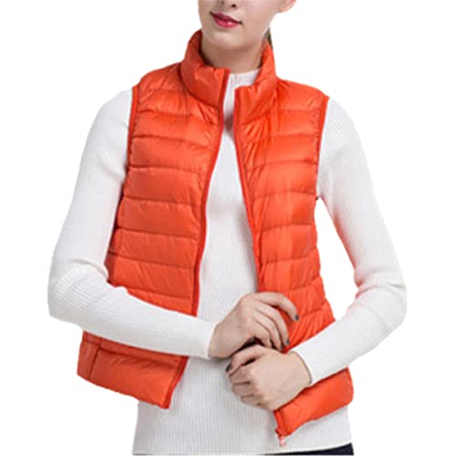 Chaleco de las mujeres de plumón selecto chaqueta ligera cortavientos naranja XL