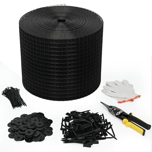 tonchean Solar Panel Guard Bird Proof Mesh Kit 20CM x 30M Bird Proofing Mesh Roll with 60 Fixing Clip 100 Cable Ties 1 Plier 1 Pair of Gloves for Prevention of Nesting Pigeon Rodent and Bird