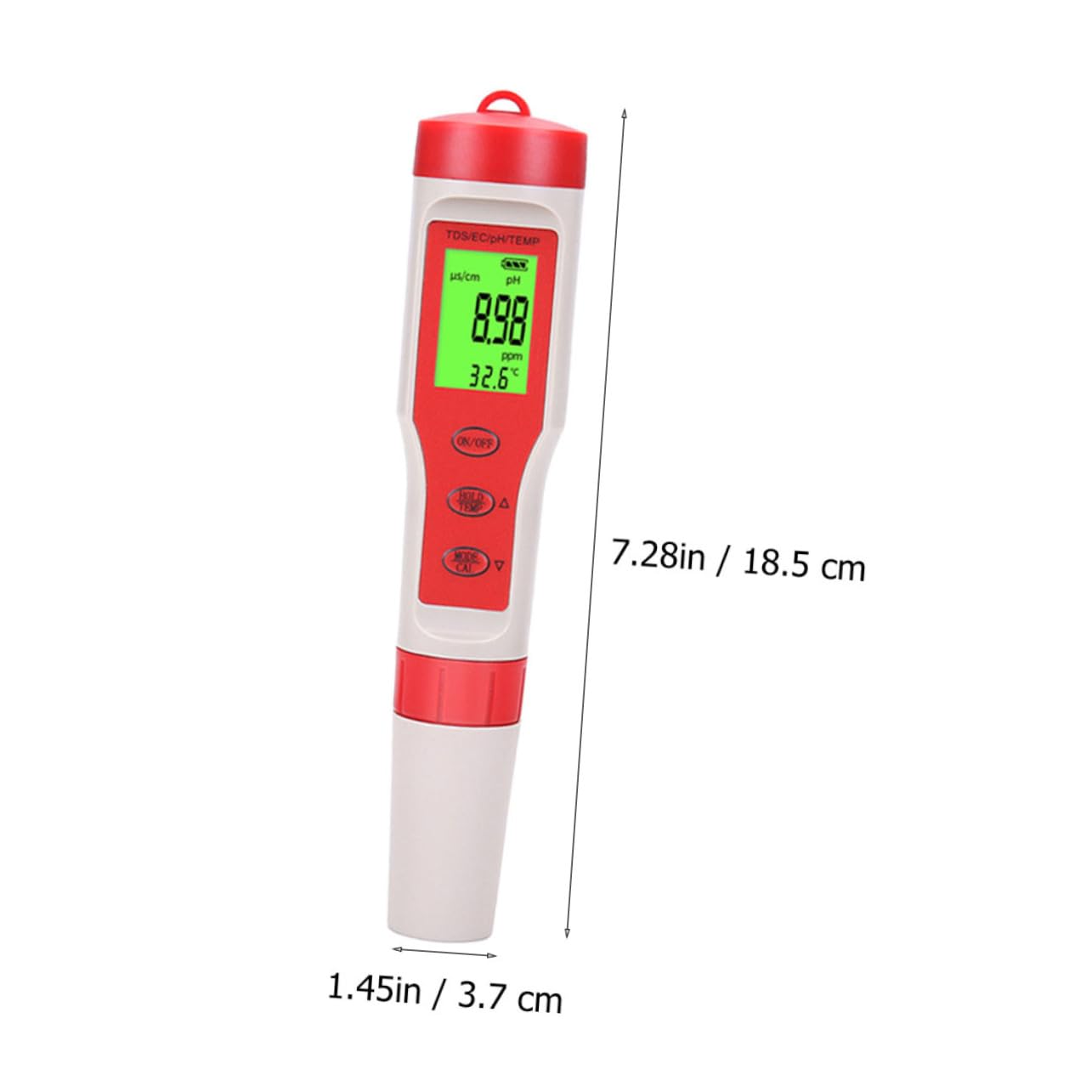 Penna Tester Digitale per Acqua Funzione Atc Misura Ph Ec e Temperatura Display Retroilluminato per Test Acqua Potabile Acquari e Colture Idroponiche