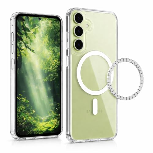 Image of DIZORO Magnetic for Samsung Galaxy S24 5G Case Clear [Compatible with MagSafe][Anti-Yellowing][Built-in 4 Airbags][Military Grade Protection][Shockproof Slim] S24 Phone Back Cover (Transparent)