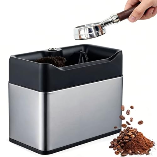 Limpiador Eléctrico de Portafiltro Máquina de Limpieza Automática de Portafiltro con Doble Cabezal de Cepillo para Cafeterías, Cocinas para Portafiltros de 58 Mm/51 Mm