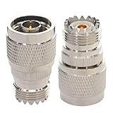 Boobrie N Male to UHF Female SO-239 Connector SO239 Jack to N-Type RF Coaxial Coax Cable Adapter for Antenna/Wireless LAN Device/WiFi/Radio/Coaxial Extension Cable Pack of 2