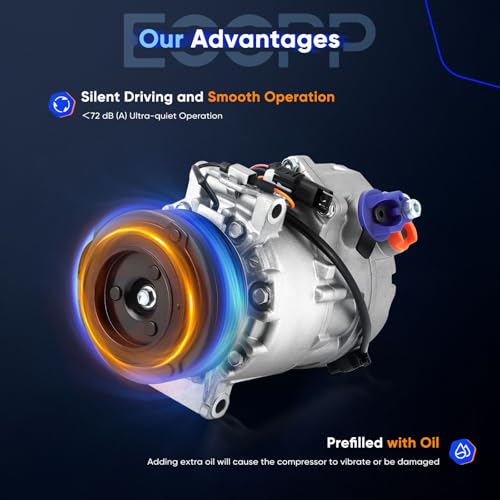 Image of ECCPP A /C Compressor with Clutch Fit for BMW X5 3.0L 2007-2010 | Fast Cooling AC Compressor
