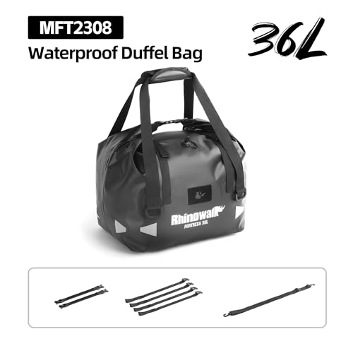 Alforja trasera impermeable para motocicleta Rhinowalk de 36 L – Bolsa flexible blanda para montaje en asiento, forro interior o módulo de expansión miniatura 3