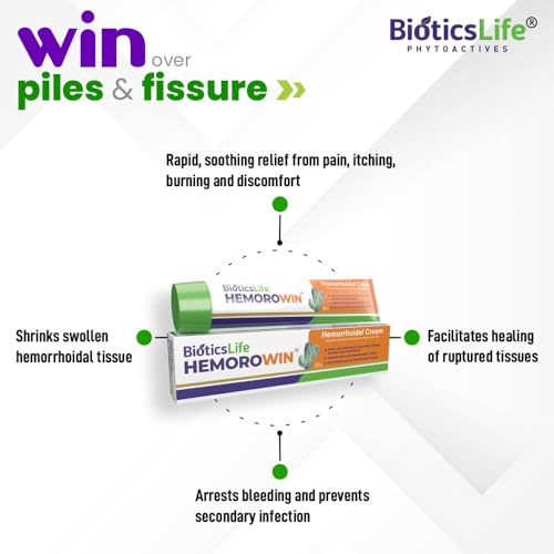 BIOTICSLIFE Hemorowin Antimicrobial Cream for Piles & Fissure, Supports Vein Health & Skin Hygiene, Unit Of 2