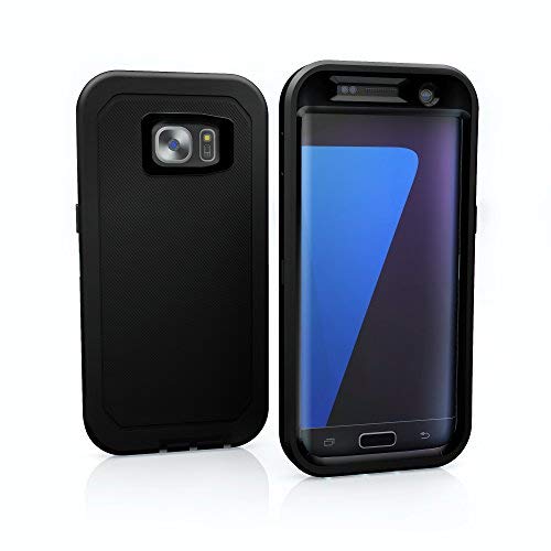 Galaxy S7 Edge Case, Toughbox [Armor Series] [Shock Proof] [Black] For Samsung Galaxy S7 Edge Case [Built In Screen Protector] [With Holster & Belt Clip] [Fits Otterbox Defender Series Belt Clip] #TOP2